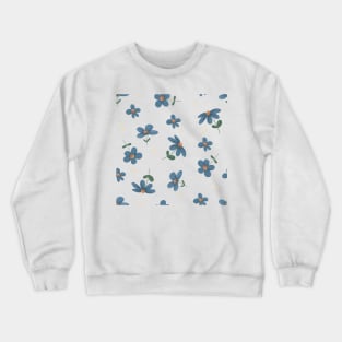 Light Blue Floral Pattern Design Crewneck Sweatshirt